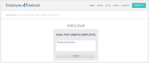 Employee Notebook - Add a Goal