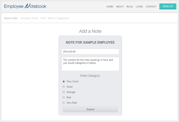 Employee Notebook - Add a Note